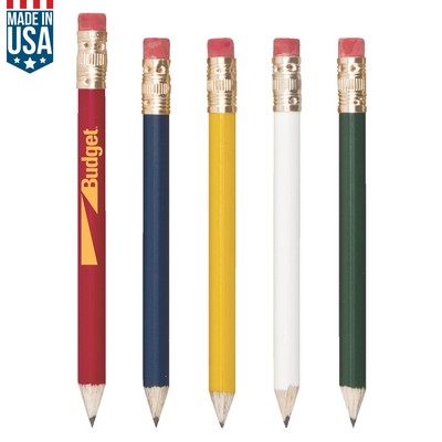 Round Wooden Golf Pencil With Eraser